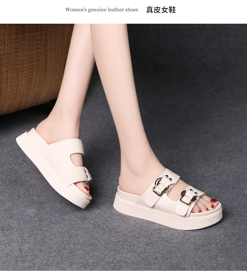 C8391 1620K GIÀY DÉP LÊ NỮ JIARELA ĐẾ MỀM MÙA HÈ ĐẾ CAO GIÀY DÉP NỮ DA BÒ G05 SẢN PHẨM MỚI