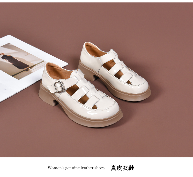 C8321 1810K GIÀY DÉP SANDAL NỮ JIARELA MÙA HÈ ĐẾ CAO GIÀY DÉP NỮ DA BÒ G05 SẢN PHẨM MỚI