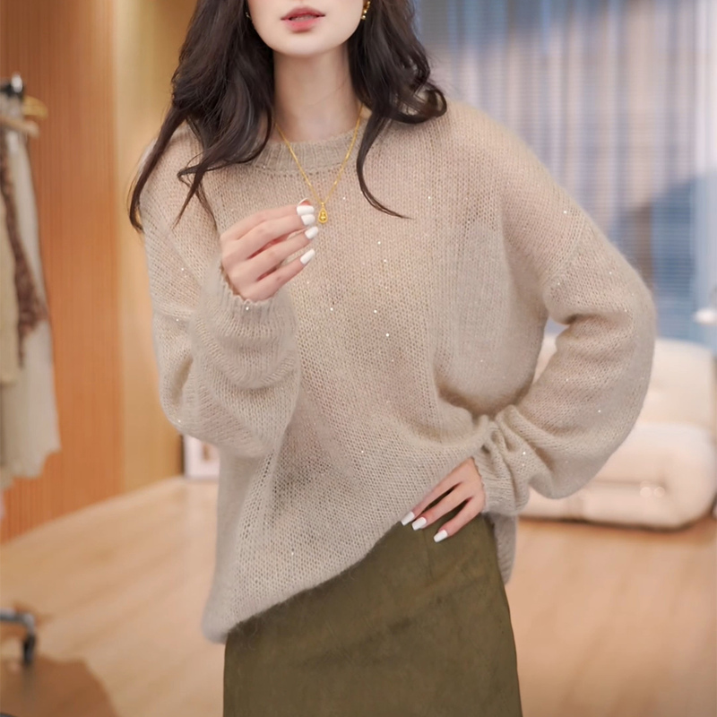 Fashionable and Stylish Long-Sleeved Knit Sweater for Women, 2026 Autumn New Style, Lazy Style, Slimming and Age-Reducing Sweater Top Fashionable and Stylish Long-Sleeved Knit Sweater for Women, 2026 Autumn New Style, Lazy Style, Slimming and Age-Reducing Sweater Top