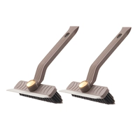 Вращающаяся на 360° модель [коричневый цвет, две упаковки] кисть «четыре в одном», лопатка, скребок и зажим