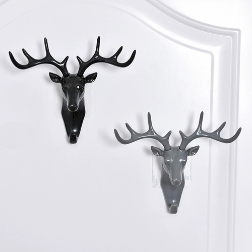 Рога оленя в американском стиле для украшения дома, настенная полка для хранения, подвесная креативная настенная персонализированная настенная стойка для ключей с головой оленя
