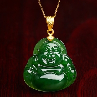 周六福金镶玉吊坠