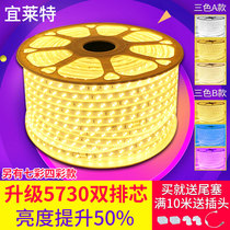 Light strip led colorful color changing outdoor super bright waterproof decoration intelligent remote control color living room ceiling three color light strip