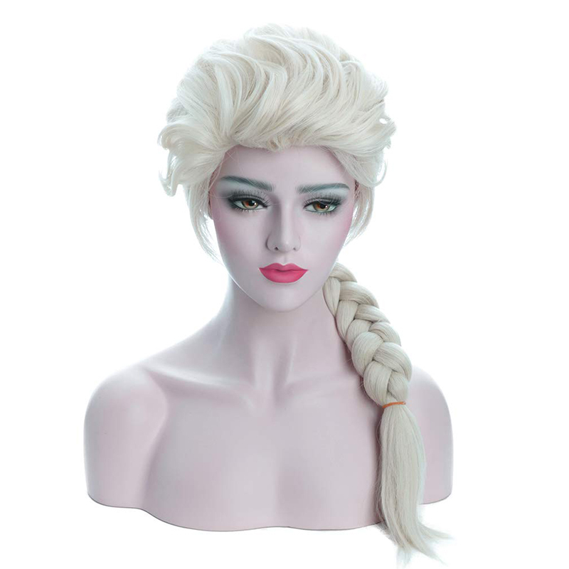 Cosplay Frozen Anna Princess Brown Adult Double Braids Cosplay Anna Wig