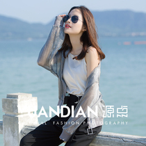 Taobao photography Seaside location womens dress beach skirt sea view shooting Swimsuit sunscreen suit diving suit travel shooting