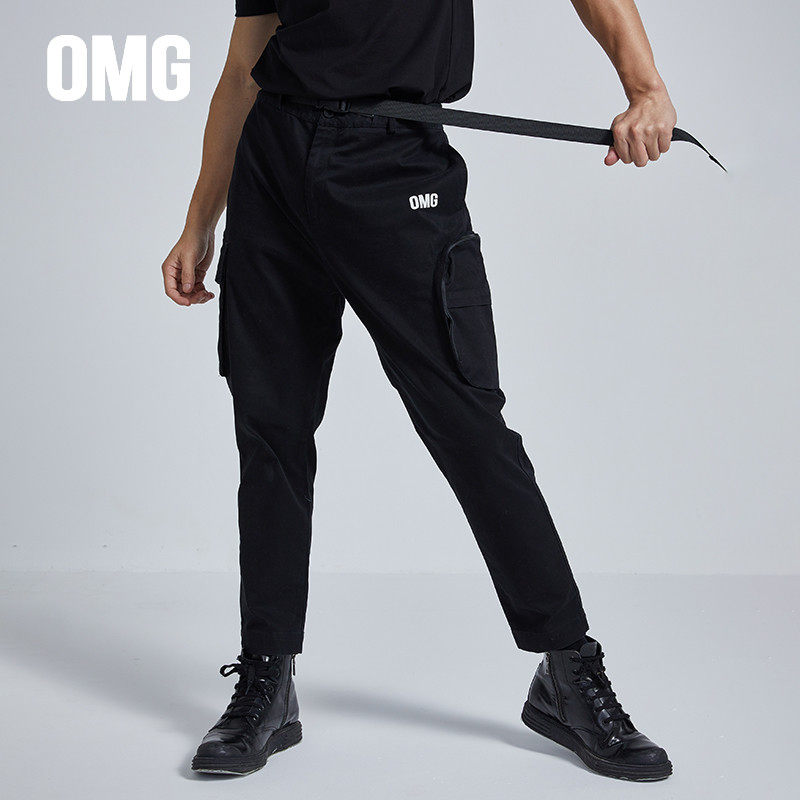 OMG Tide Sports Workshop Pants Men Spring and Autumn New Leisure Sports Pants Fitness Groups