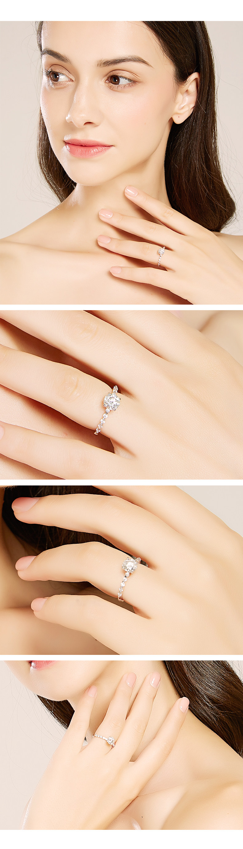 ELLE 莫桑石戒指 1克拉 双重优惠折后¥300包邮 送DW手镯