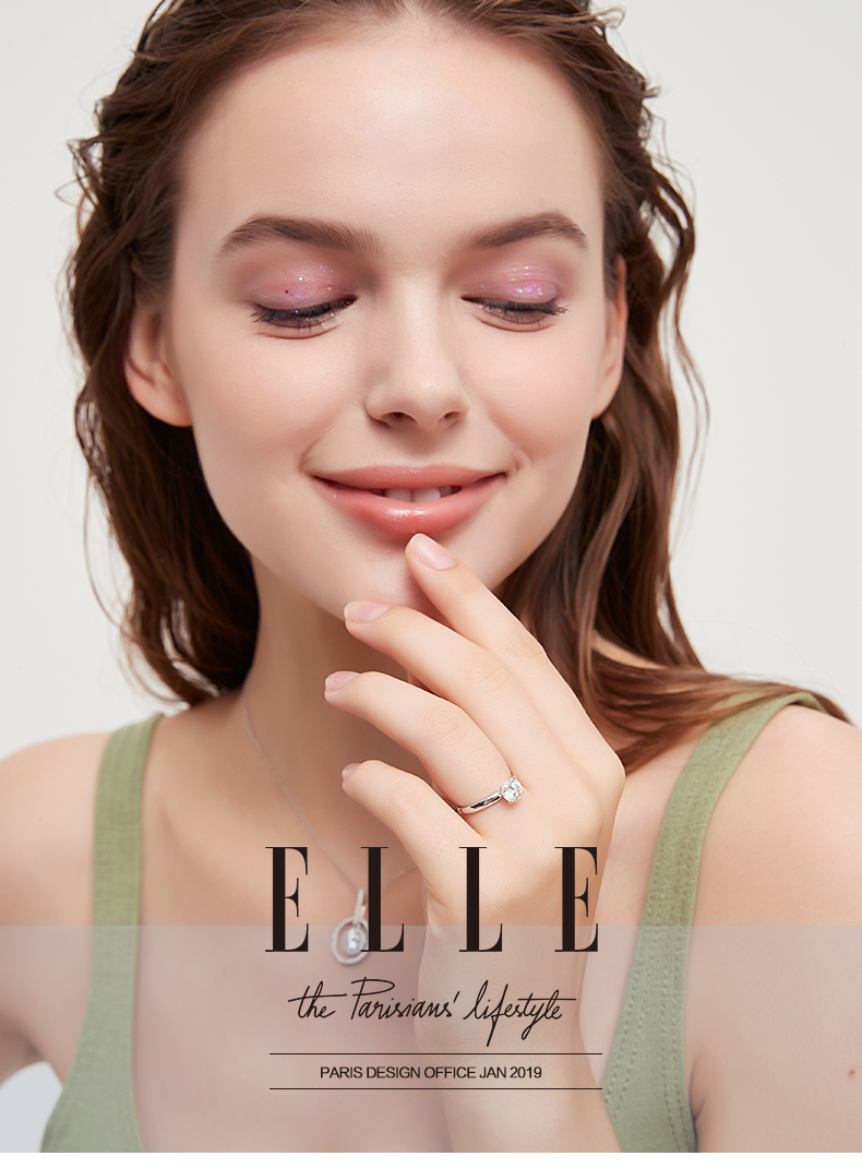 法国 Elle 简爱 莫桑石戒指 比钻石更闪亮 图1
