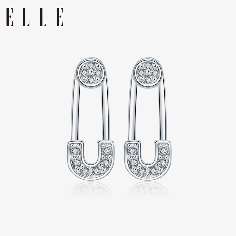 ELLE BACK PRINT NEEDLE EARRINGS 2022 EARLY SUMMER ORNAMENT NEW WEB RED LITTLE CROWDDESIGN SENSEI BIRTHDAY GIFT TO GIRLFRIEND
