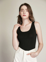 Ice wire knitted vest female low - round collar knitting shirt 2022 new heart - machine sexy blouse