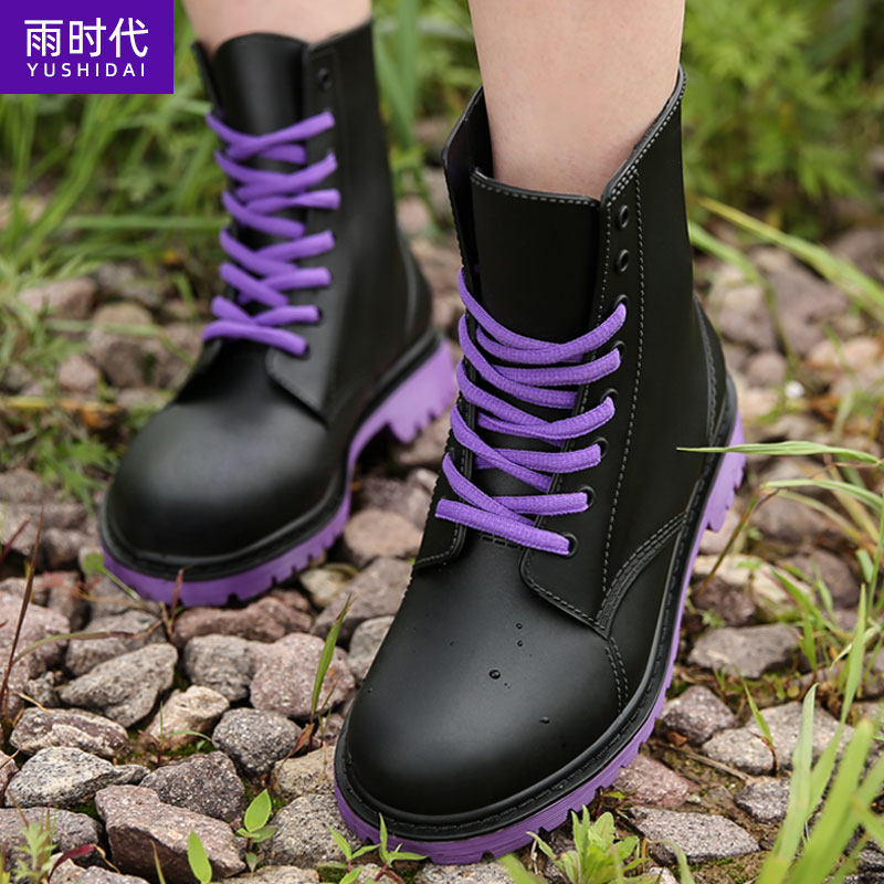 Korean Version Fashion Martin Rain Boots Female Non-slip Thickened Abrasion Resistant Adult Lady Midtube Autumn Winter Warm Water Shoes Women Rain Boots