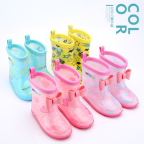 Childrens rain shoes plus cotton rain boots baby childrens water boots childrens water shoes non-slip baby boys and girls anti-slip shoes