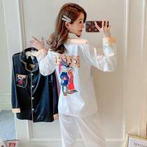 Fashion pajamas high-end women 2021 new couple summer ins Wind short sleeve Net Red Spring Home clothing thin model