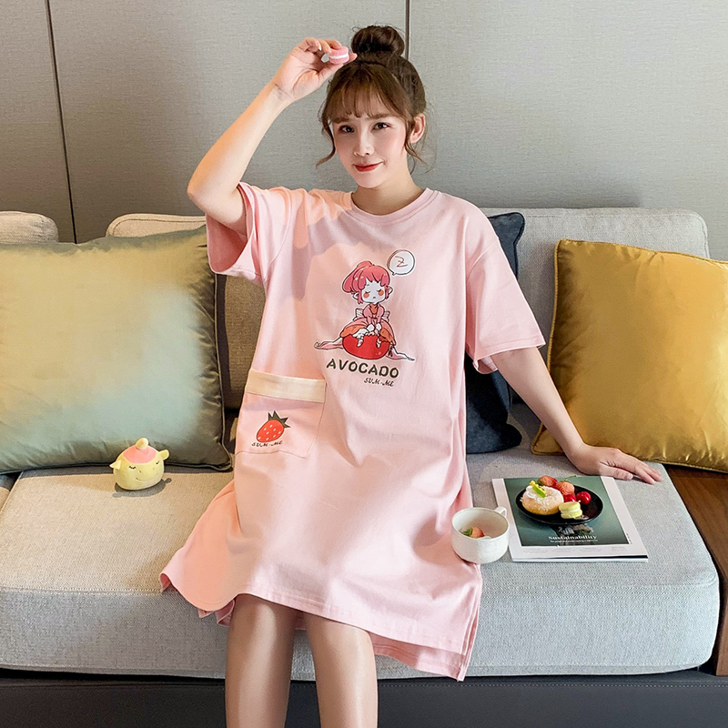 Summer Pyjama dễ thương cô gái công chúa gió bông mỏng sinh viên lỏng lẻo-mã ngắn tay ở tầm xa quần áo về nhà.