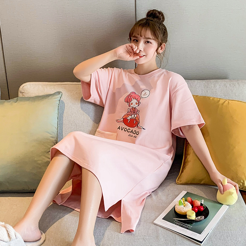 Summer Pyjama dễ thương cô gái công chúa gió bông mỏng sinh viên lỏng lẻo-mã ngắn tay ở tầm xa quần áo về nhà.