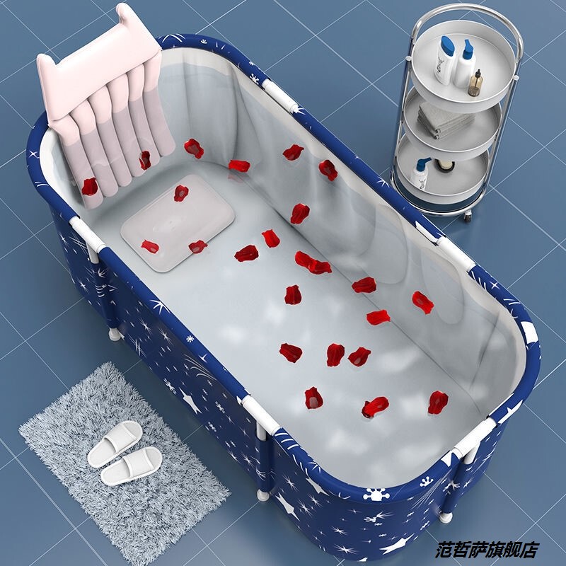 Foldable Bathtub for Adults, Children's Swimming Pool, Household Double Basin for Bathing, Full-Body Bathing for Adults, New Model