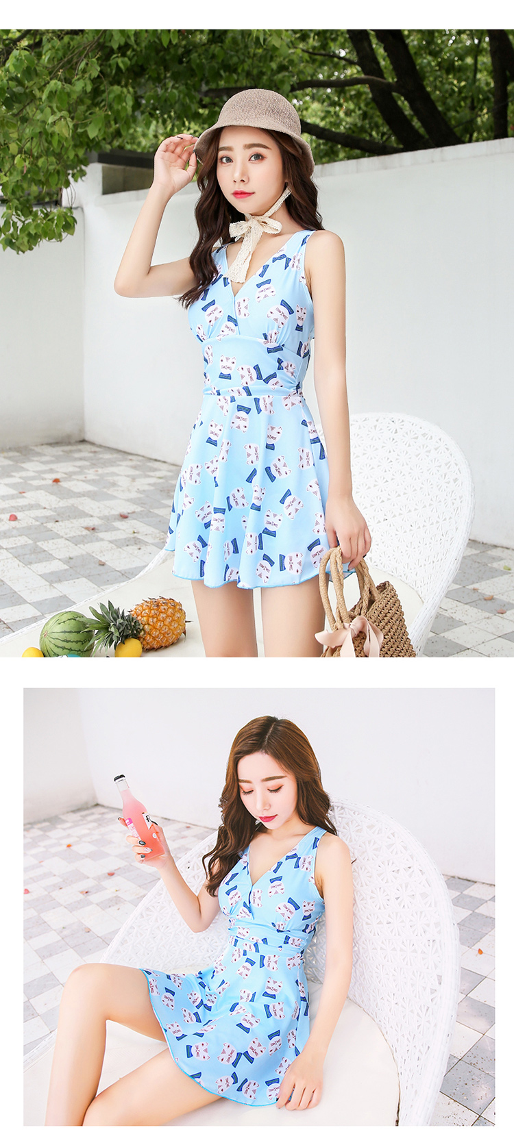 Áo tắm nữ Xiêm Hàn Quốc ngực nhỏ gợi cảm tụ tập Bụng thon gọn bụng phẳng lì cỡ lớn váy liền áo tắm nóng xuân váy bơi liền thân