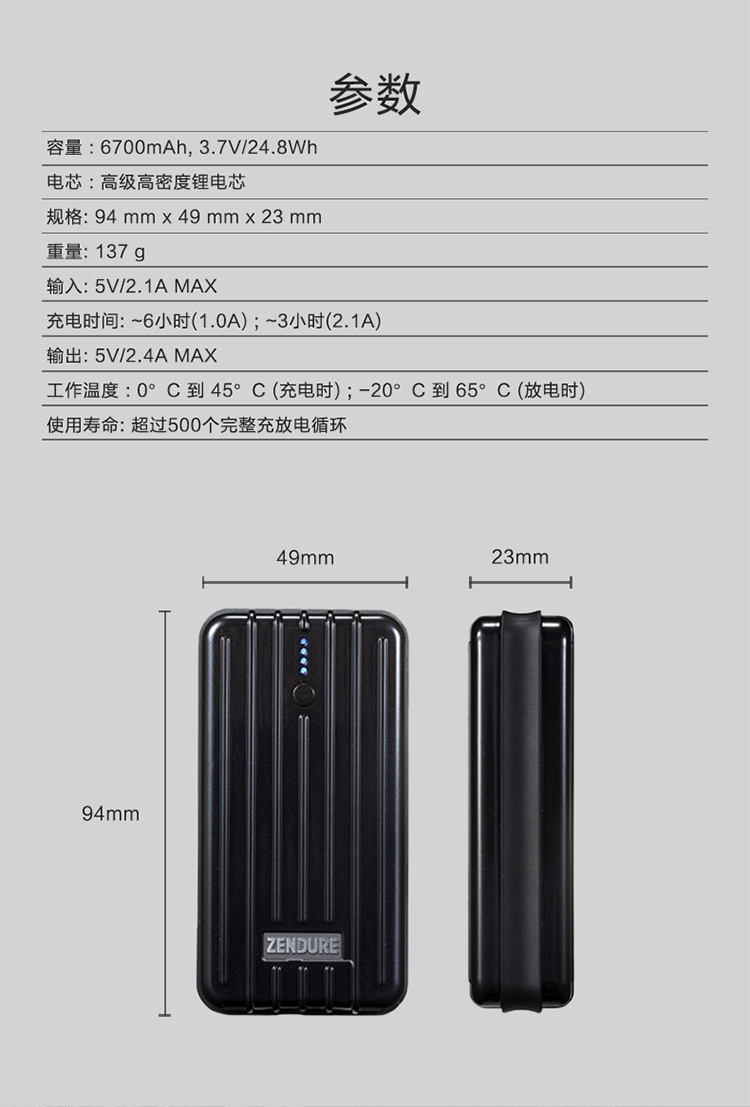 Zendure mini nhỏ gọn xách tay thời trang nhẹ sạc vali vali cá tính sáng tạo điện thoại di động A2 - Ngân hàng điện thoại di động sạc dự phòng huawei
