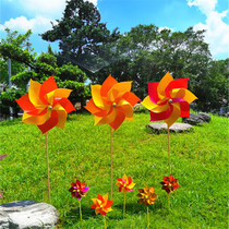 Set of windmills innovative rotating eight-leaf sun flower windmill two-color windmill lobby decoration pastoral small windmill