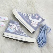 Japanese shoes Harajuku new student Female 1 wind Joker dog party with canvas shoes ins blue doll High gang