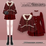 Красное бархатное платье, комплект, французский стиль, изысканный стиль, подходит для подростков