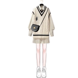 Весенний демисезонный свитер, платье, юбка в складку, комплект, 2022