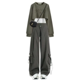 Осенние штаны для отдыха, комплект, городской стиль, 3 предмета