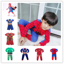 3-year-old child Spider-Man Pajamas 5 Boys Steel Short Sleeve T-shirt 20 Superhero Captain Short Set T-shirt Summer Dress 4