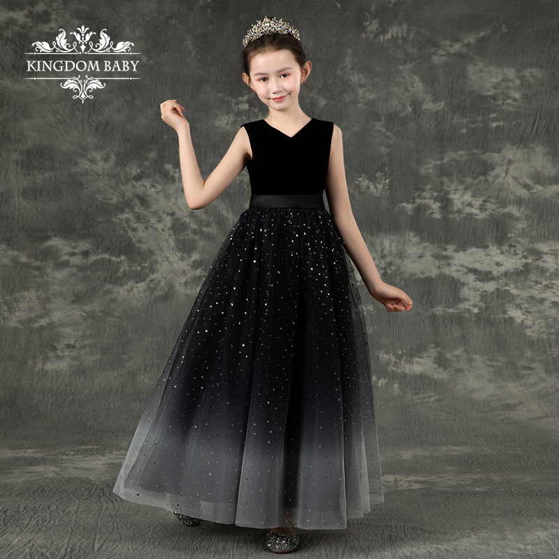 Children's Gown High-end Piano Assay Exam Performance Out of a small host dress Conductor Girl Evening Gown Princess Dress