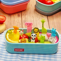 Animal Manor Childrens bento decoration sign cute Japanese and Korean fruit toothpicks baby mini fork creative cartoon