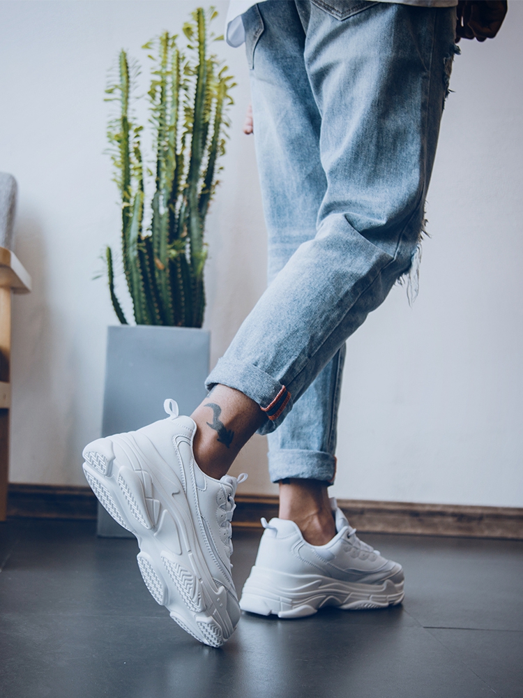 Old Daddy Shoes Men 2021 Fall New Casual Sneakers Low Help Small White Shoes Han Prints Men's Shoes Trend 100 Hitch Shoes