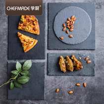 School Kitchen Western Dining Bull Volleyball Day Style Slate Round Square Natural Plate Rock Irregular Black Sushi Pan Swing Tray Dinner Plate