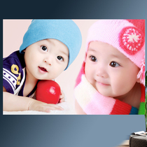 Baby portrait bb wall sticker Bedroom baby poster Cute boy painting Beautiful female dragon and phoenix new wedding room decoration painting