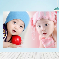 New Year love twin baby doll poster male and female baby twin baby picture wall stickers Pregnant woman fetal education bb stickers