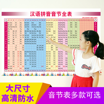 Primary school Pinyin consonant vowel phonics full table Flip chart Childrens alphabet overall recognition syllabus poster