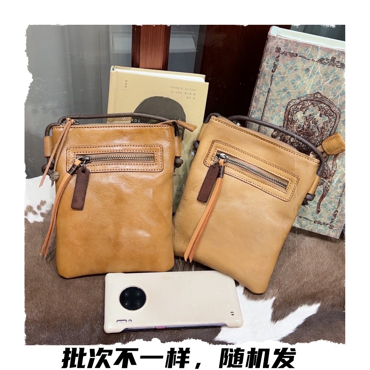 сумка 复古手机包森系休闲随身迷你包斜跨抽带收纳包夏季轻巧便捷手机袋