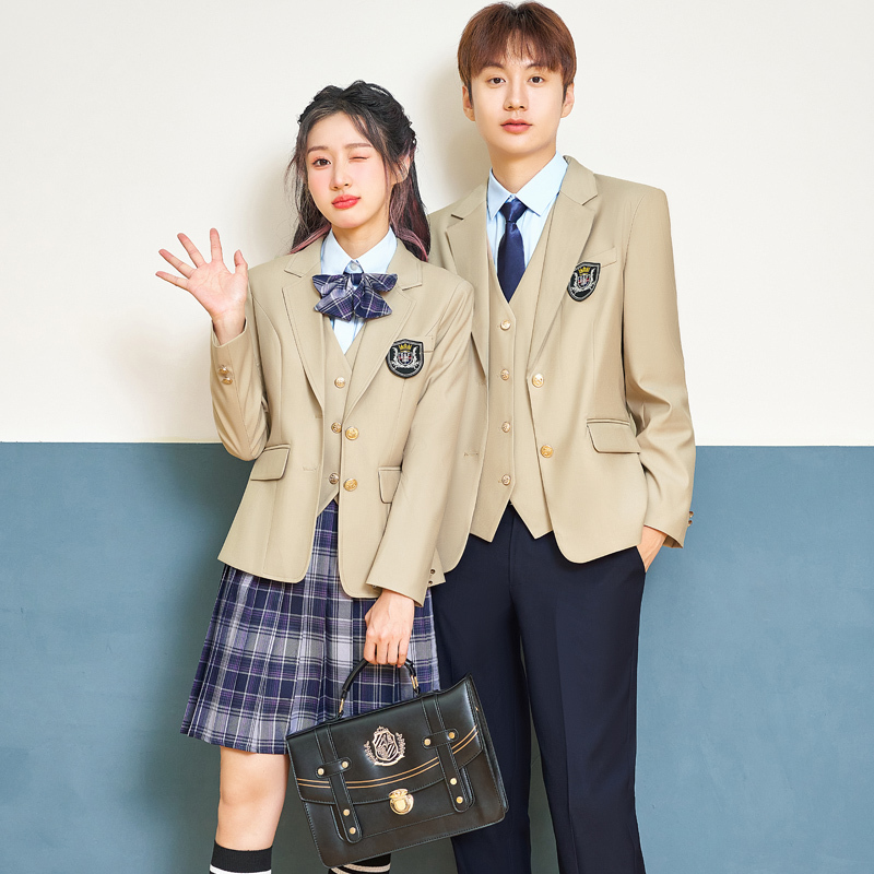 School Supplies Jk Uniform Blazer Jacket for Men and Women, College Style Suit Set, Junior and Senior High School Graduation Class Uniform, School Uniform Three-Piece Set