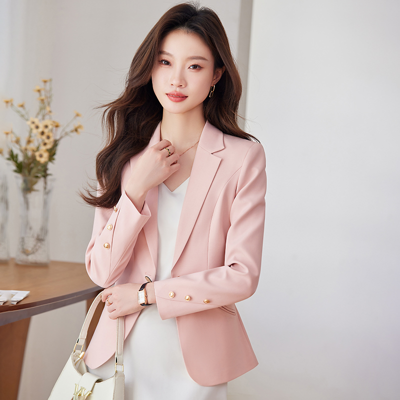 Pink Blazer Women's Slim Fit Top 2026 New Korean Style Fashionable Short Suit Jacket for Spring and Autumn