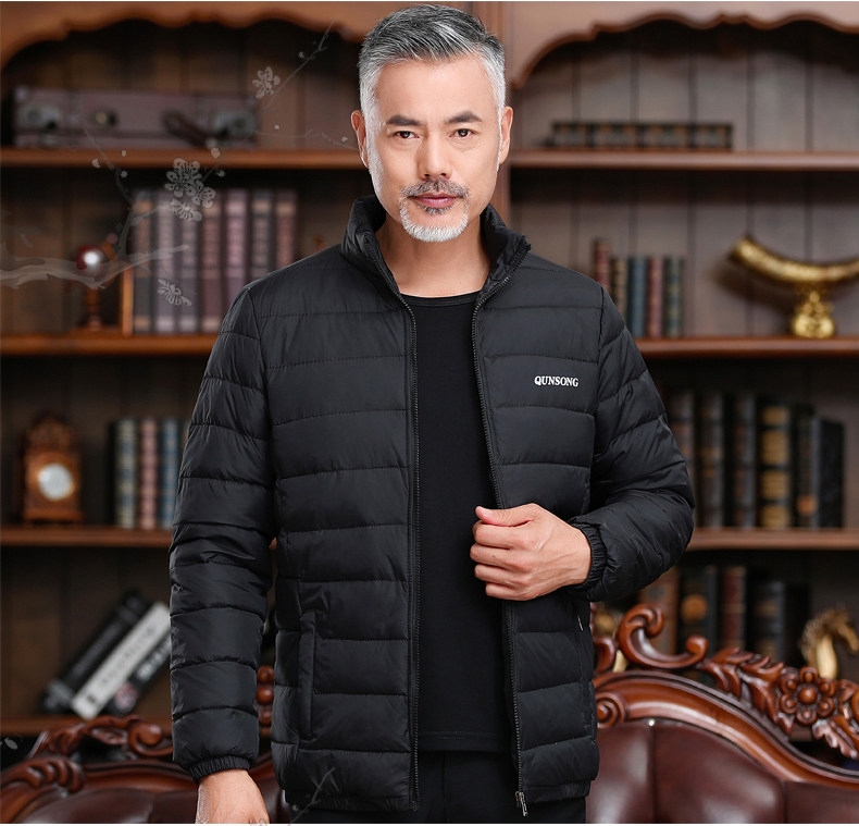 Мужской легкий и тонкий короткий ультратонкий пуховик, куртка, плащ, для среднего возраста, большой размер Others / Other 