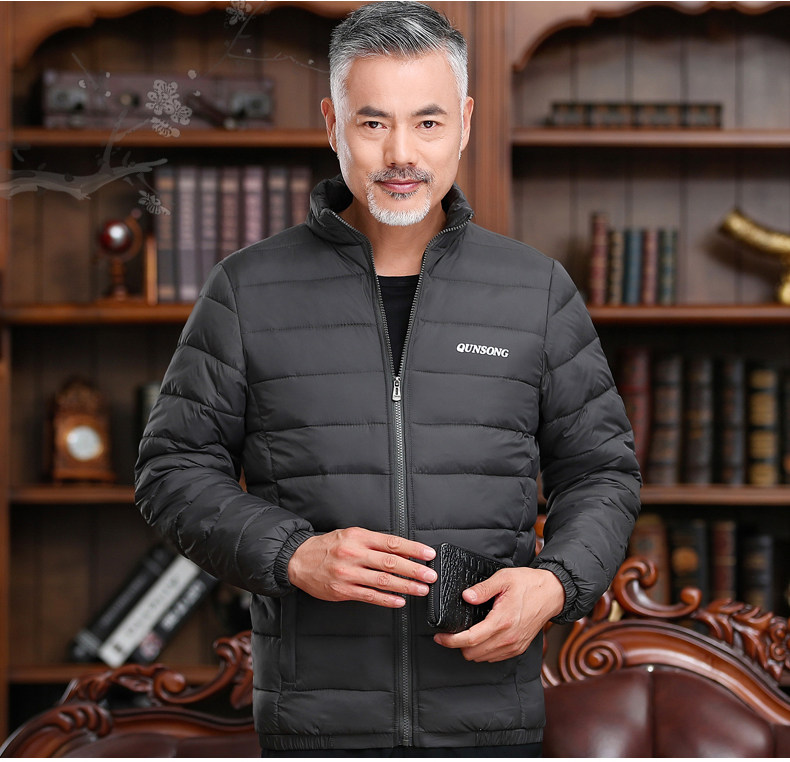 Мужской легкий и тонкий короткий ультратонкий пуховик, куртка, плащ, для среднего возраста, большой размер Others / Other 