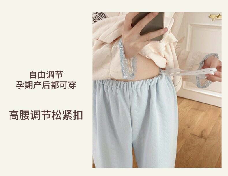 春秋冬季带胸垫加厚空气棉月子服免穿内衣夹层孕妇睡衣带帽子套装 — 4