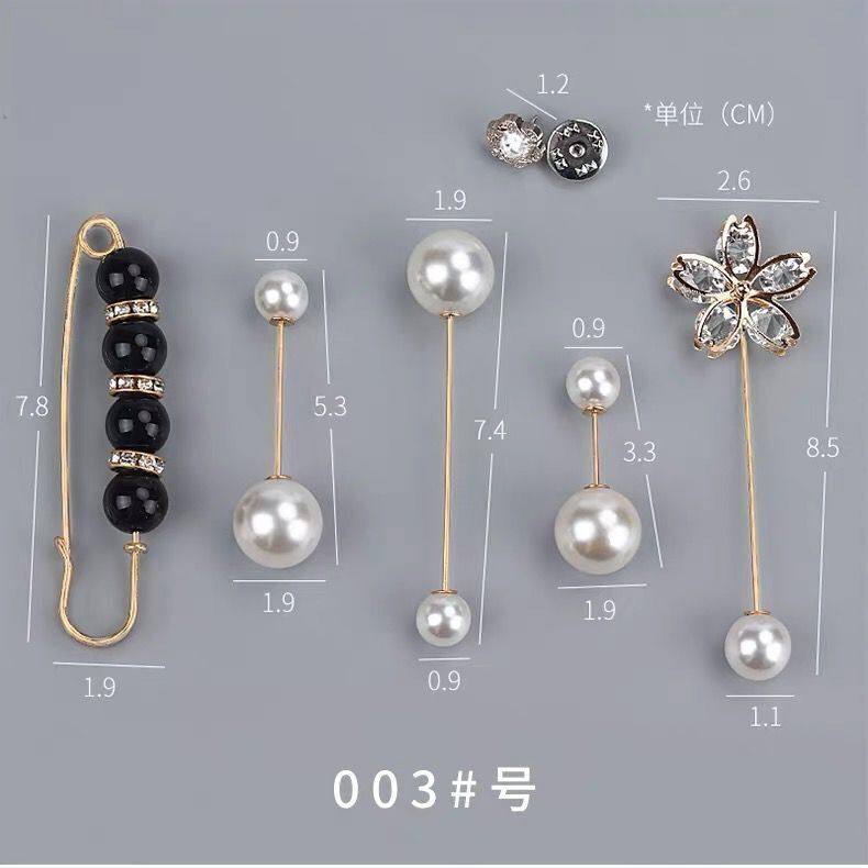 Pin fixed clothes cardigan coat coat female anti-lost collar pin Korean wild pearl brooch corsage accessories