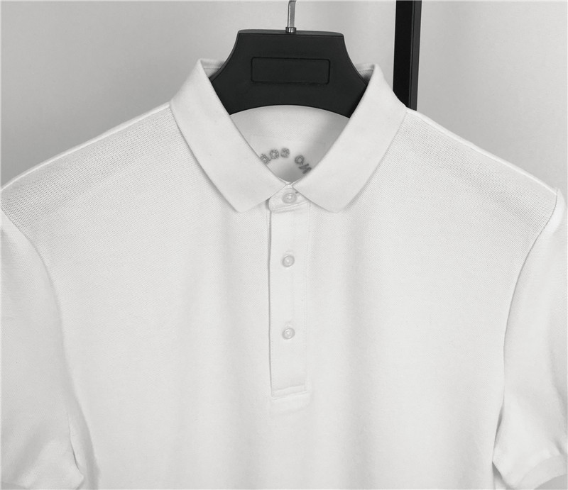 Bird Men 2018 Mùa hè Mới Chữ thêu Áo Lapel POLO Áo sơ mi nam Slim ngắn tay áo Paul trắng áo polo tay dài