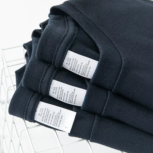 Высококачественный Синьцзян Коттон!Футболка с темно-синим 250 г тяжелой сплошной сплошной рубаш