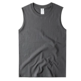 Хлопковая летняя цветная качественная майка без рукавов, футболка для отдыха, жилет, круглый воротник, оверсайз