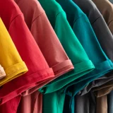 Искренность здесь!Все -Color Heavy Cotton Cold Color Buckle Buckle Summer Loose, простая, дикая верхняя футболка