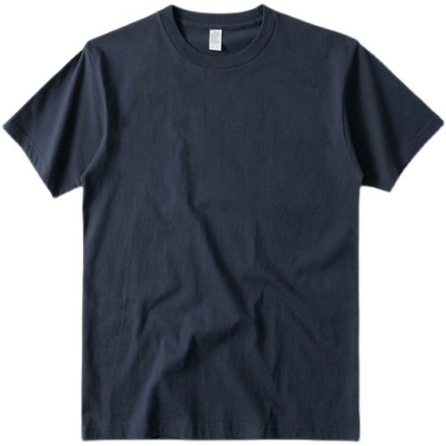 Высококачественный Синьцзян Коттон!Футболка с темно-синим 250 г тяжелой сплошной сплошной рубаш