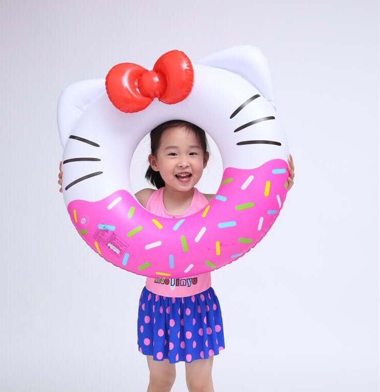 KT cat bow cartoon baby child swimming ring Children thickened boys and girls armpit ring inflatable floating ring