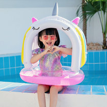 Sequin Princess horse seat swimming ring children unicorn inflatable sunscreen swimming lifebuoy infant sitting circle