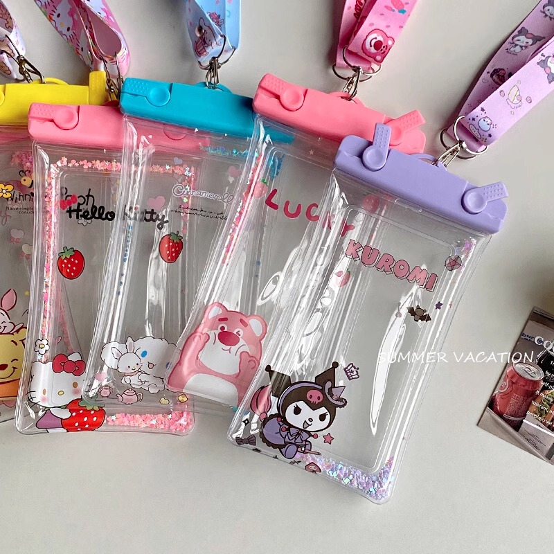 High-Quality Universal Sealed Waterproof Phone Bag for Apple, Suitable for Swimming and Rafting, with Cartoon Design, Touchscreen Compatible, Crossbody Strap, Cartoon Style